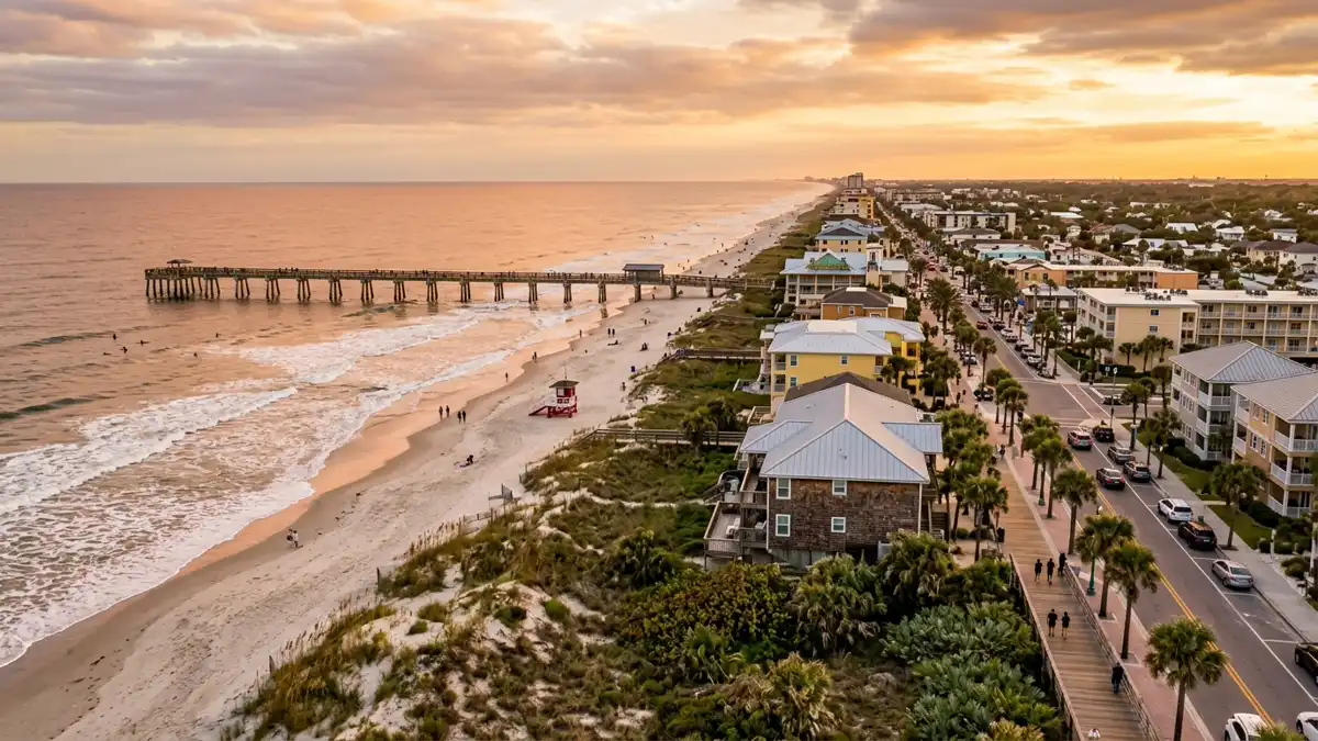 Public restroom locations mapped in Jacksonville Beach, Florida — 8 facilities across zip codes 32250