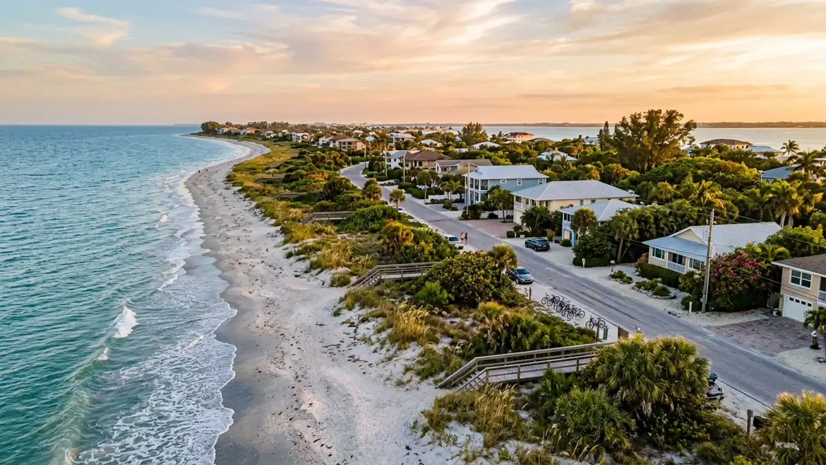 Public restroom locations mapped in Manasota Beach, Florida — 8 facilities across zip codes 34223