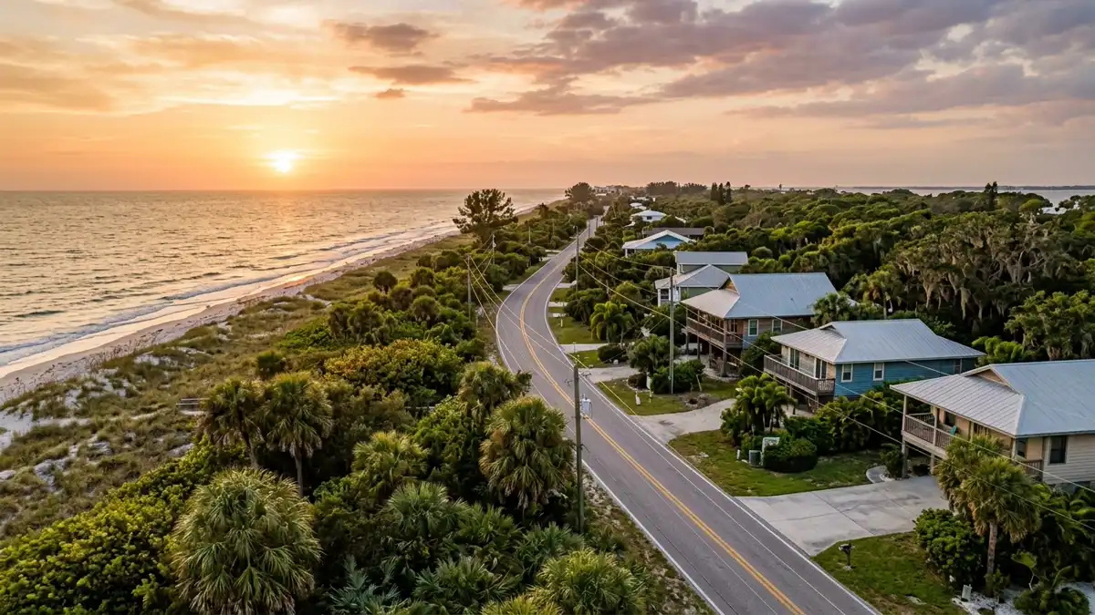 Public restroom locations mapped in Manasota Key, Florida — 8 facilities across zip codes 34223