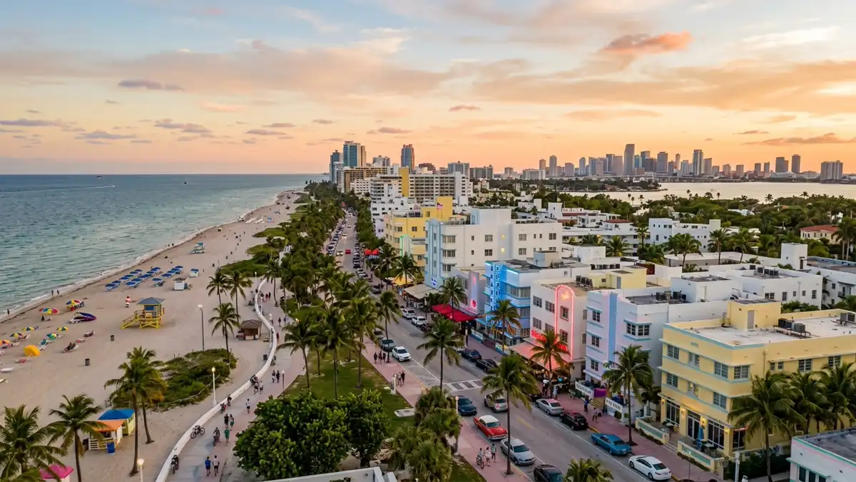 Public restroom locations mapped in Miami Beach, Florida — 48 facilities across zip codes 33109, 33139, 33140