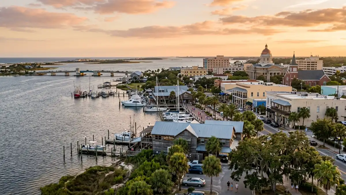 Public restroom locations mapped in Panama City, Florida — 24 facilities across zip codes 32401, 32407, 32409