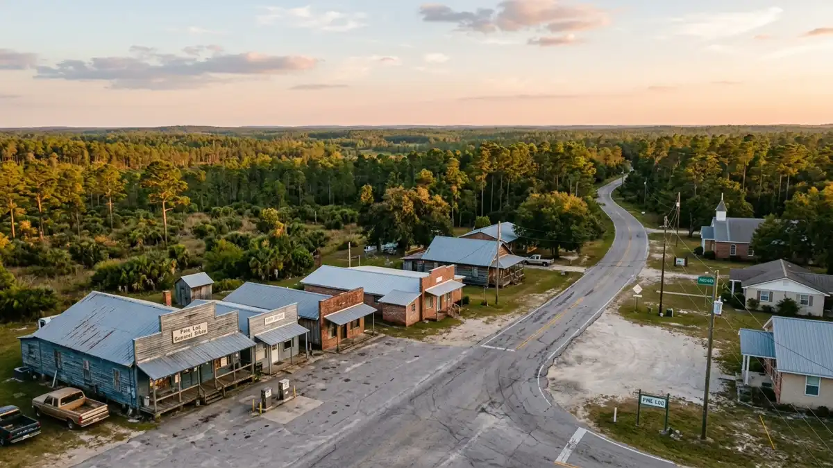 Public restroom locations mapped in Pine Log, Florida — 8 facilities across zip codes 32322