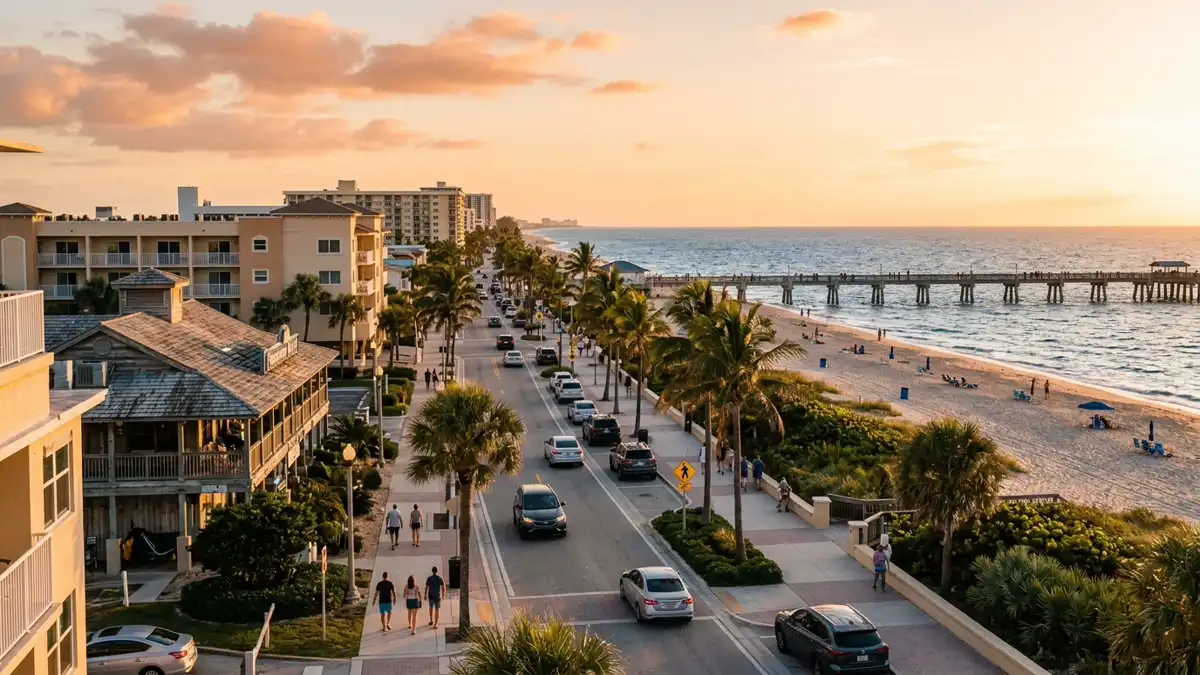 Public restroom locations mapped in Pompano Beach, Florida — 20 facilities across zip codes 33062, 33069