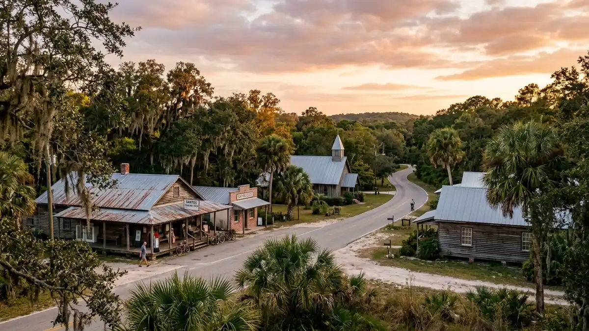 Public restroom locations mapped in Santos, Florida — 4 facilities across zip codes 34480