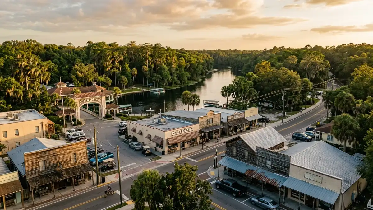 Public restroom locations mapped in Silver Springs, Florida — 4 facilities across the city