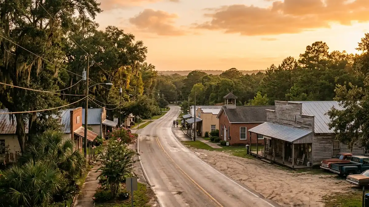 Public restroom locations mapped in Worthington Springs, Florida — 5 facilities across zip codes 32697
