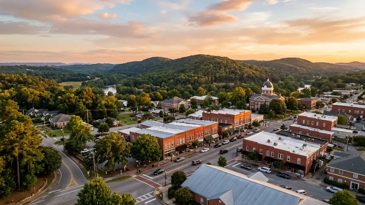 Public restroom locations mapped in Bartow County, Georgia — 116 facilities across zip codes 30121, 30184