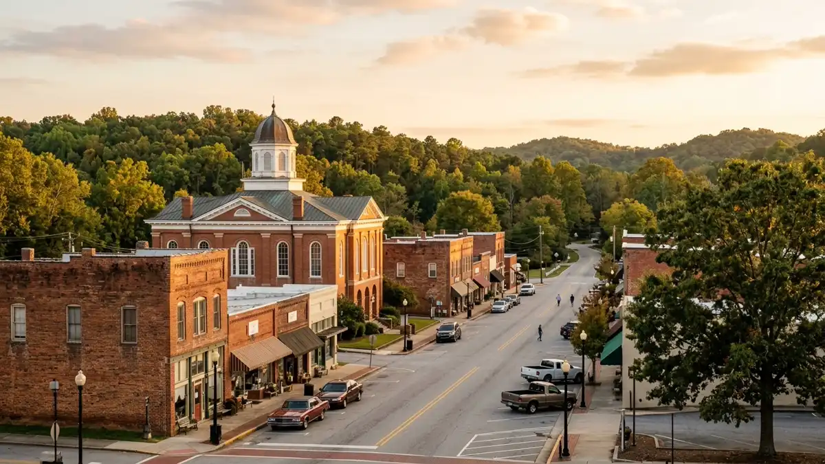 Public restroom locations mapped in Carnesville, Georgia — 8 facilities across the city