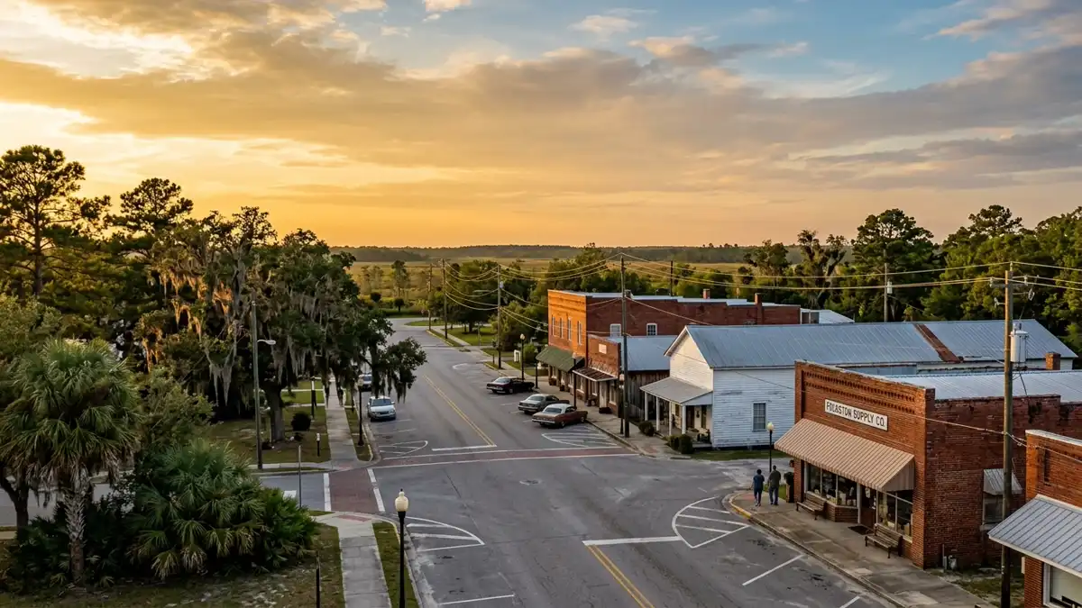 Public restroom locations mapped in Charlton County, Georgia — 14 facilities across the city