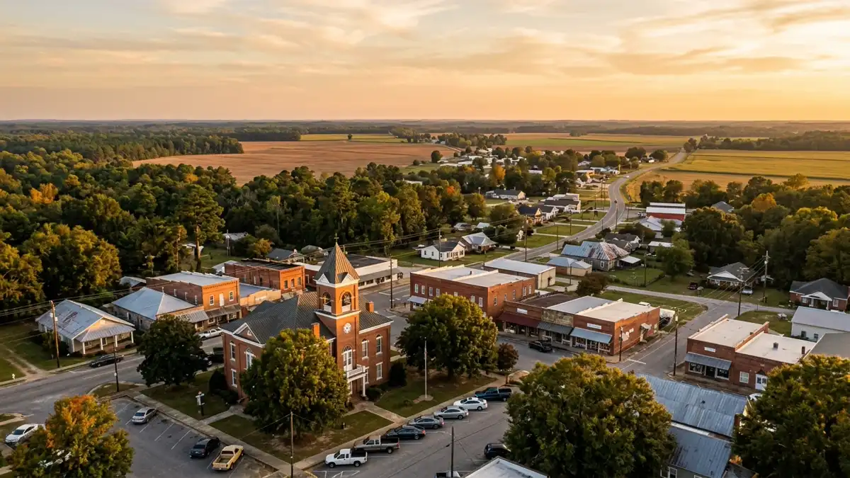 Public restroom locations mapped in Dooly County, Georgia — 18 facilities across zip codes 31070, 31092
