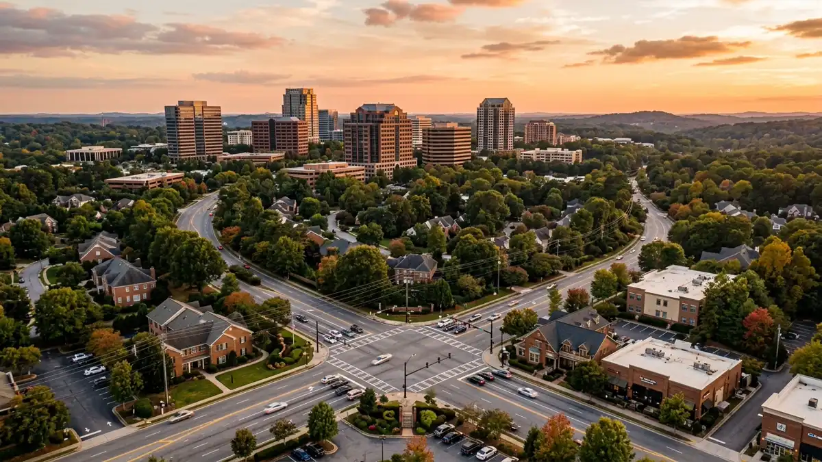 Public restroom locations mapped in Dunwoody, Georgia — 8 facilities across zip codes 30360