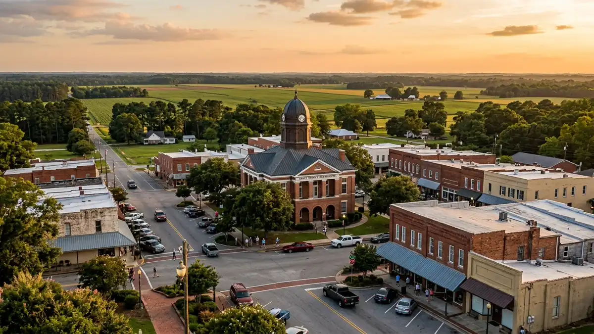 Public restroom locations mapped in Early County, Georgia — 13 facilities across the city