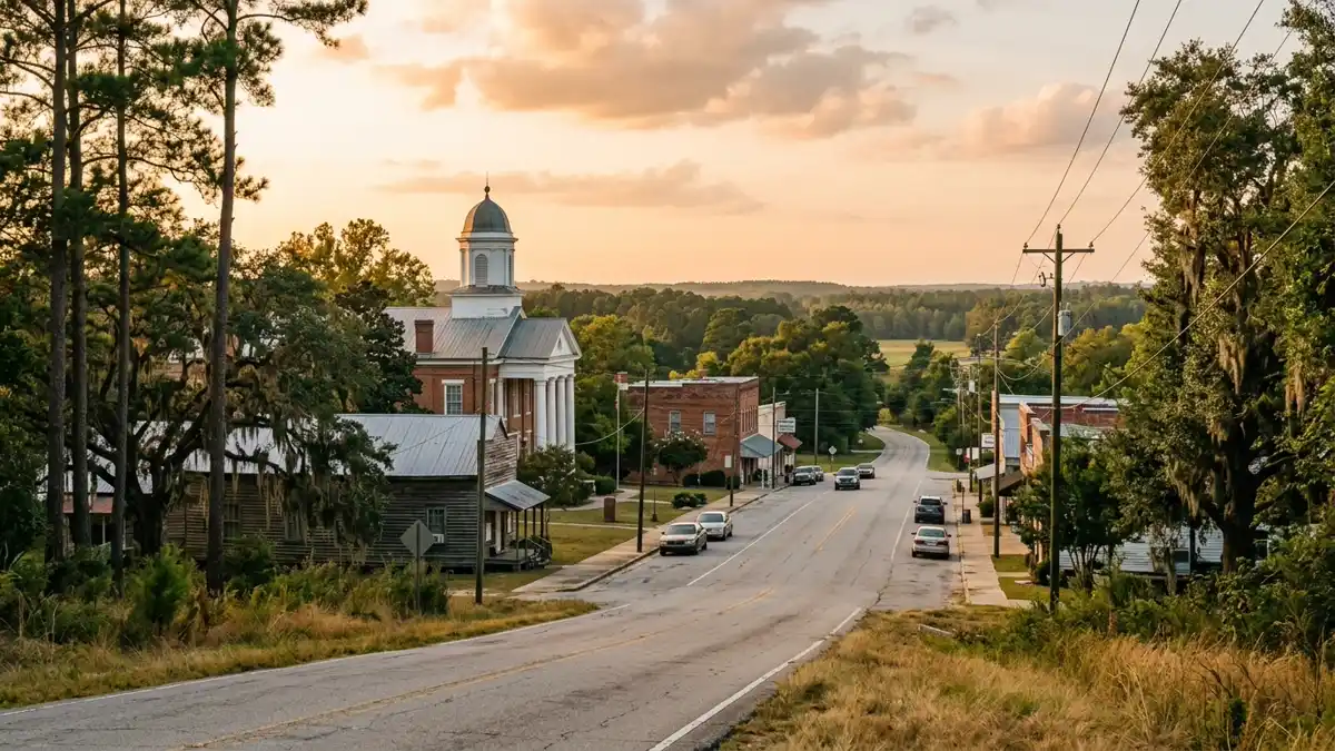 Public restroom locations mapped in Effingham County, Georgia — 8 facilities across zip codes 31326