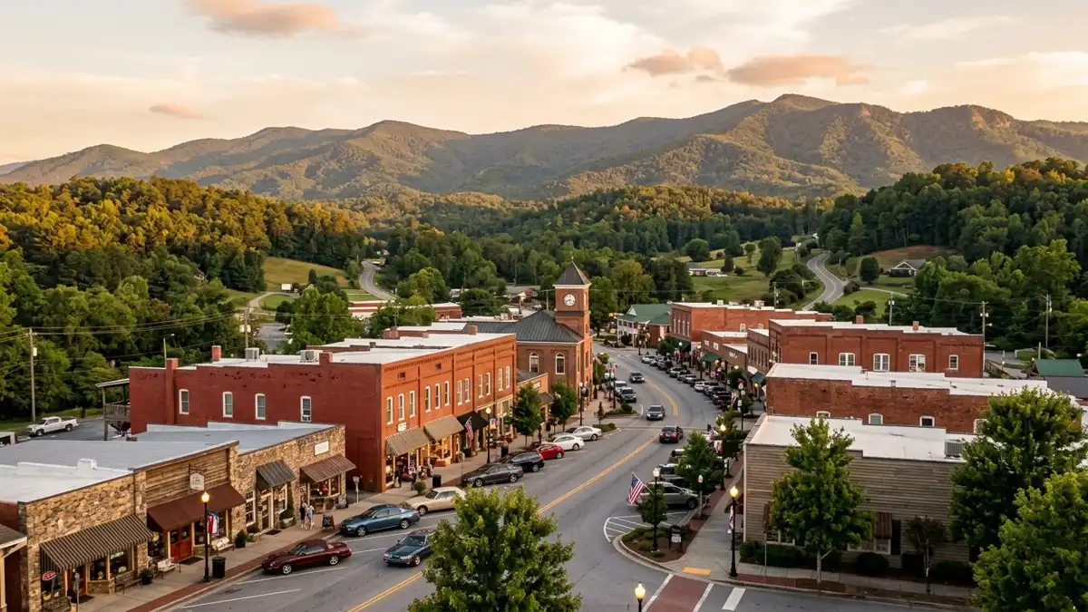 Public restroom locations mapped in Gilmer County, Georgia — 10 facilities across zip codes 30536