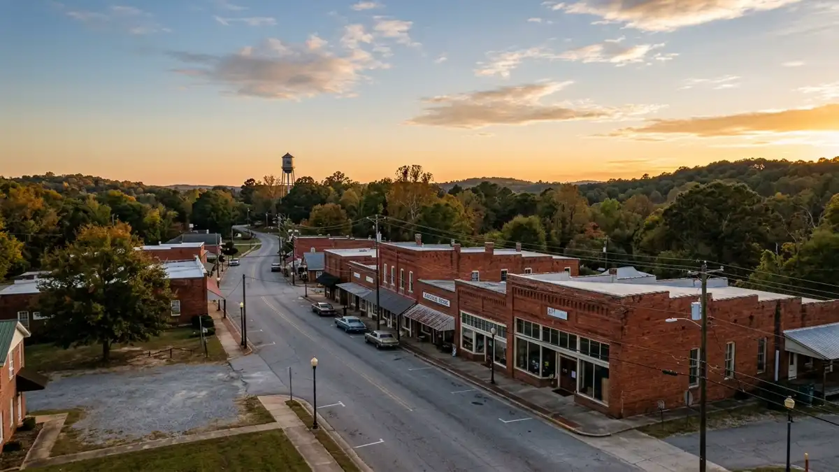 Public restroom locations mapped in Grantville, Georgia — 12 facilities across zip codes 30220