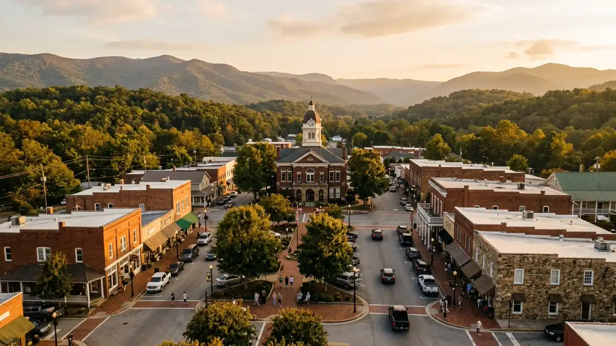 Public restroom locations mapped in Lumpkin County, Georgia — 6 facilities across zip codes 30533
