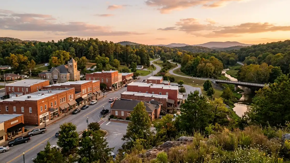 Public restroom locations mapped in Rockmart, Georgia — 9 facilities across the city
