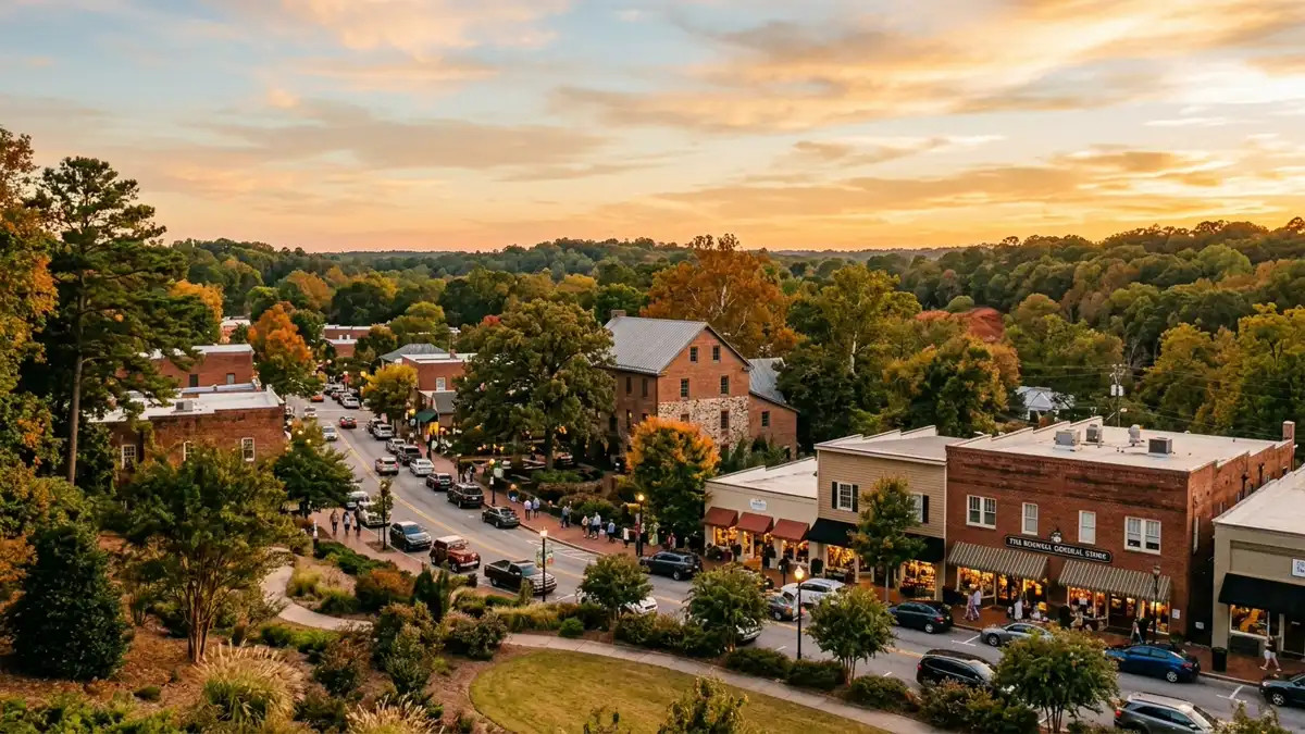 Public restroom locations mapped in Roswell, Georgia — 37 facilities across zip codes 30075, 30076, 30077