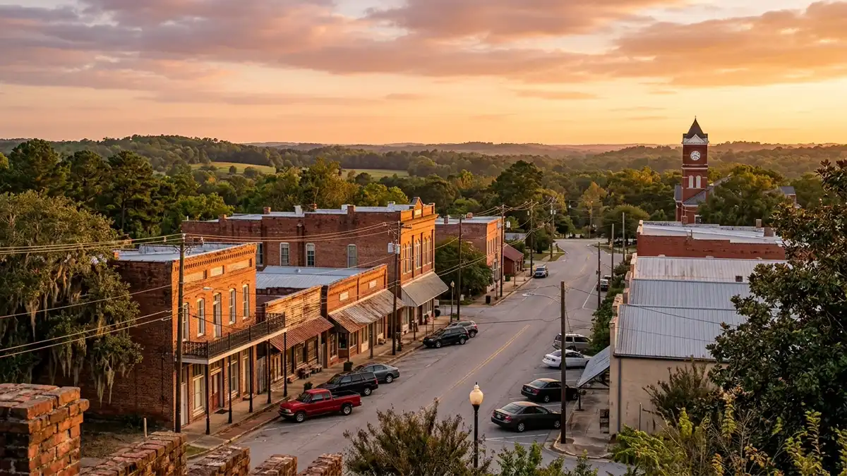 Public restroom locations mapped in Stewart County, Georgia — 9 facilities across the city