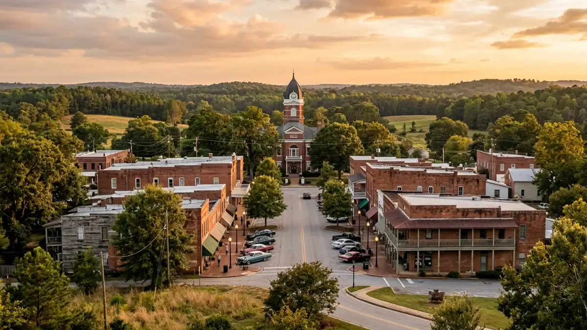 Public restroom locations mapped in Talbot County, Georgia — 4 facilities across the city