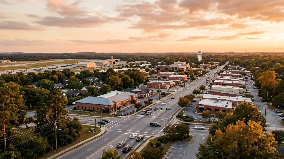 Public restroom locations mapped in Warner Robins, Georgia — 12 facilities across zip codes 31005, 31047, 31093