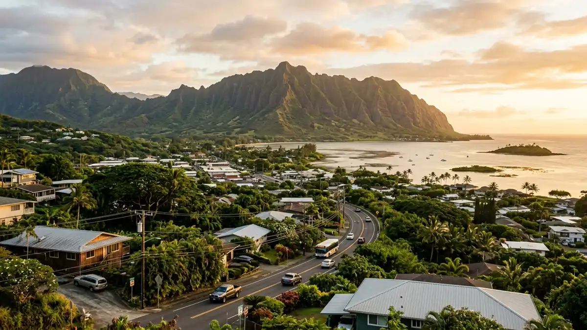 Public restroom locations mapped in Kaneohe, Hawaii — 57 facilities across zip codes 96744