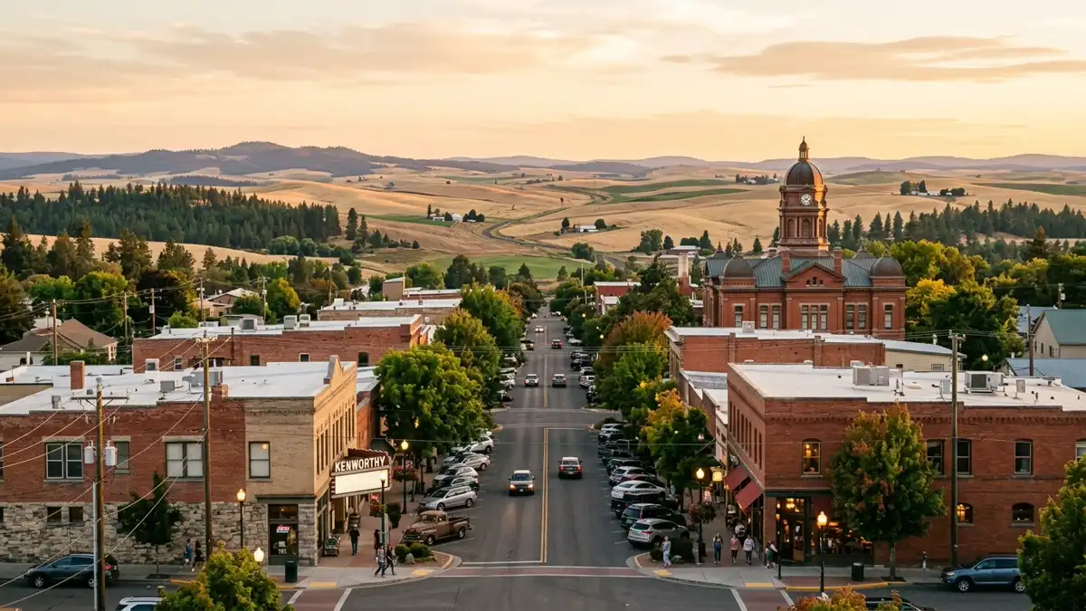 Public restroom locations mapped in Latah County, Idaho — 15 facilities across zip codes 83843, 83871
