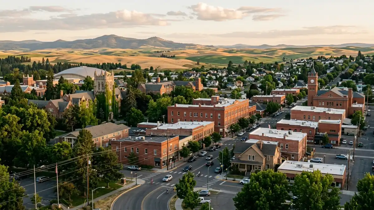 Public restroom locations mapped in Moscow, Idaho — 25 facilities across zip codes 83843, 83844