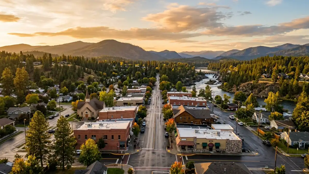Public restroom locations mapped in Post Falls, Idaho — 34 facilities across zip codes 83854, 99025