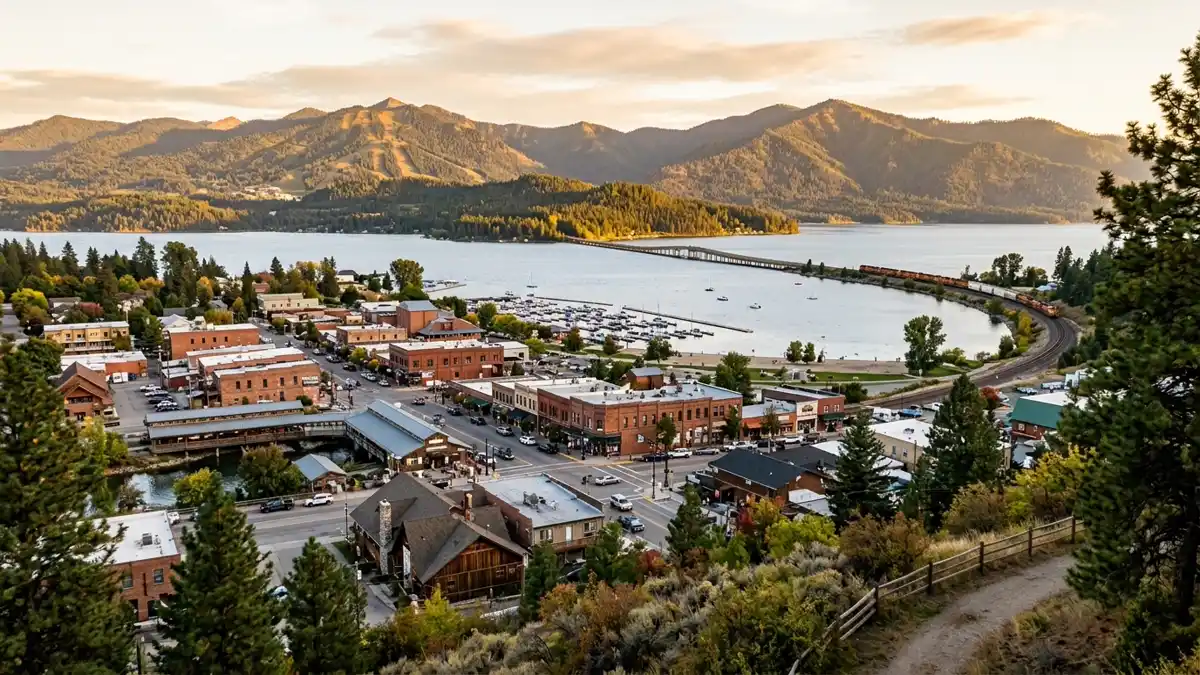 Public restroom locations mapped in Sandpoint, Idaho — 31 facilities across zip codes 83852, 83864