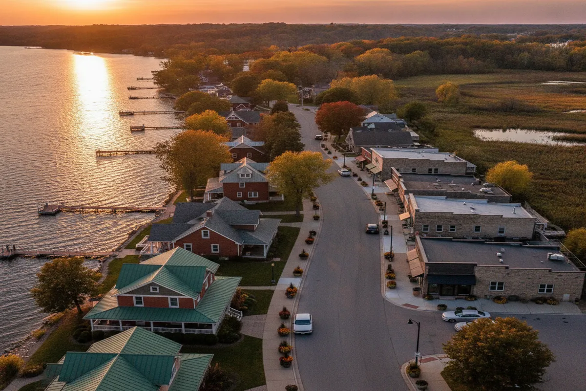 Public restroom locations mapped in Fox Lake, Illinois — 4 facilities across zip codes 60020