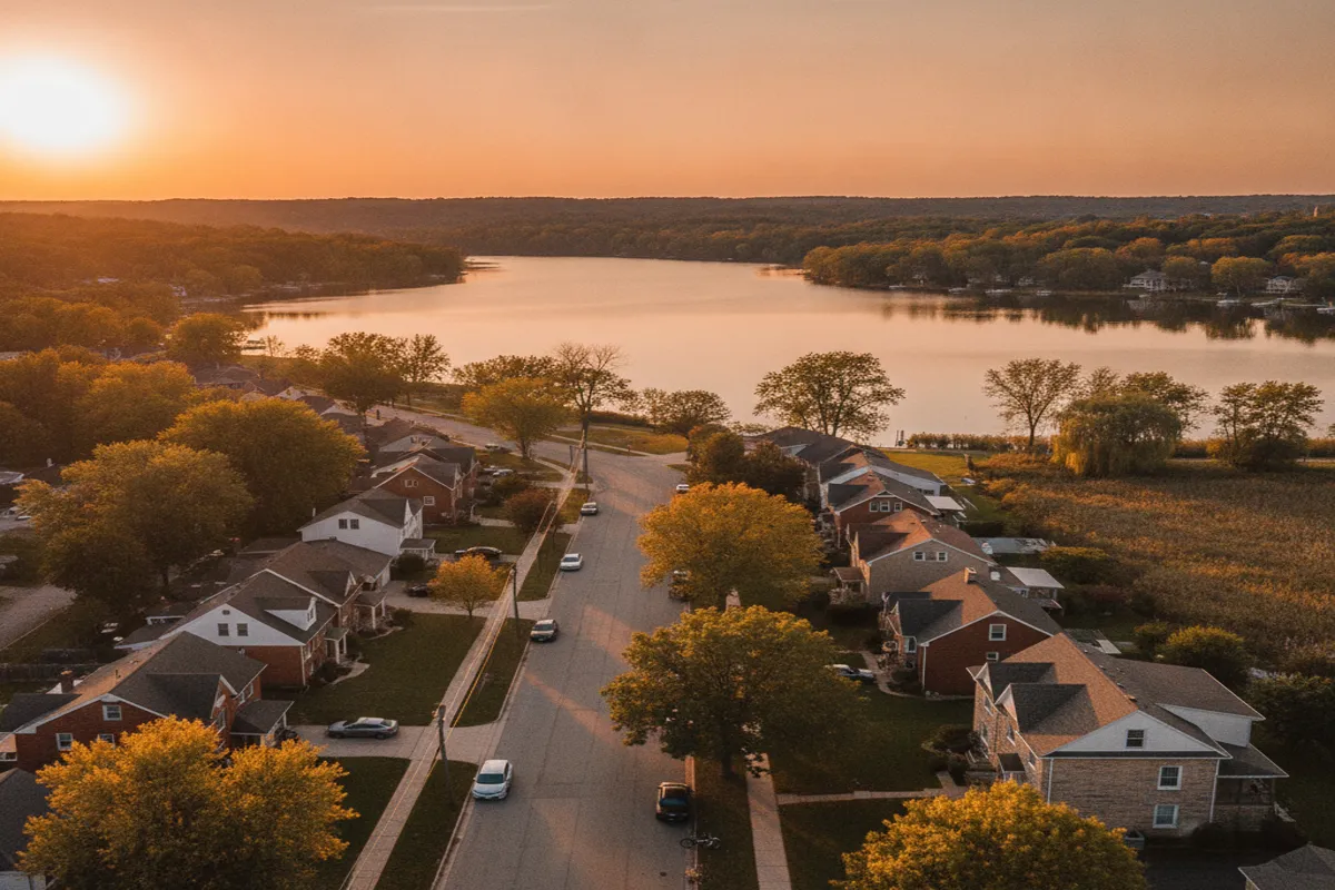 Public restroom locations mapped in Island Lake, Illinois — 17 facilities across zip codes 60042