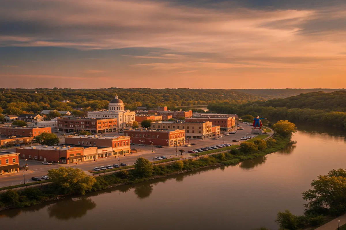 Public restroom locations mapped in Metropolis, Illinois — 21 facilities across zip codes 62960