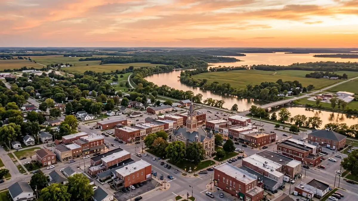 Public restroom locations mapped in Shelbyville, Illinois — 17 facilities across zip codes 62565