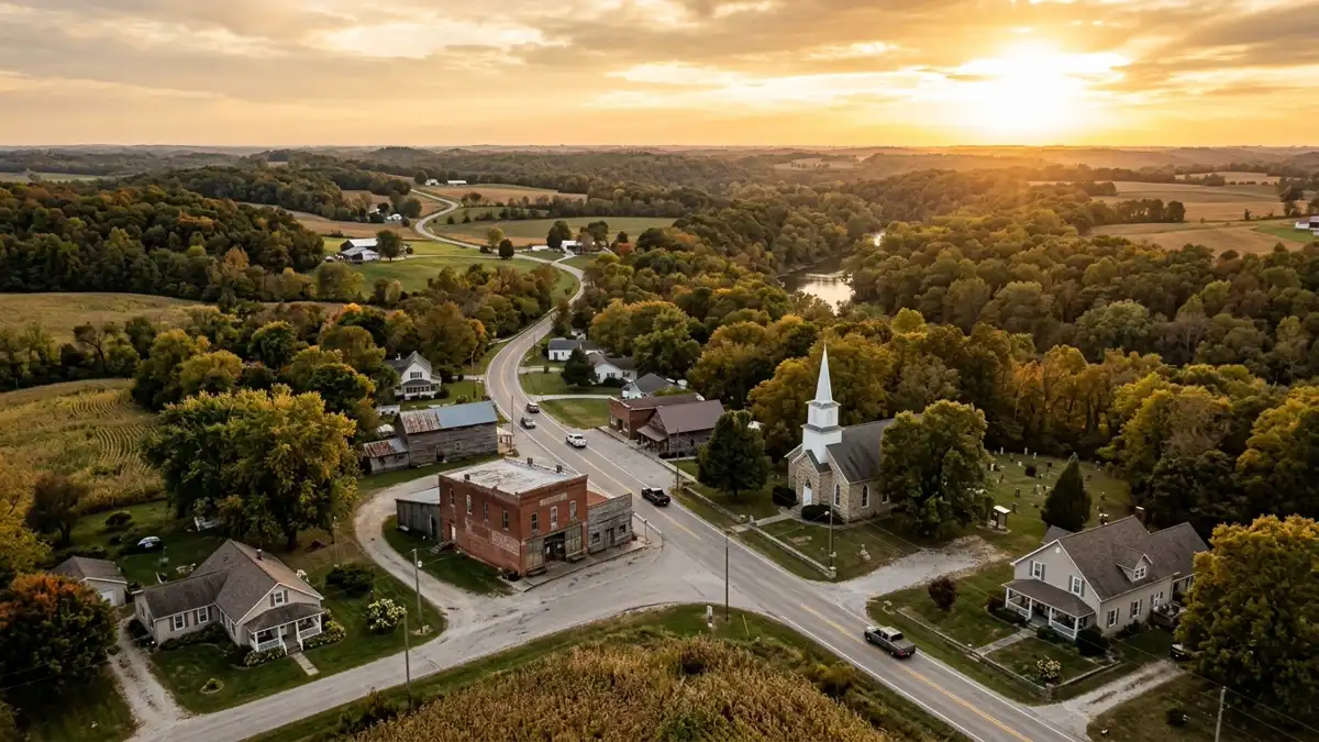 Public restroom locations mapped in Ellsworth, Indiana — 2 facilities across zip codes 47527