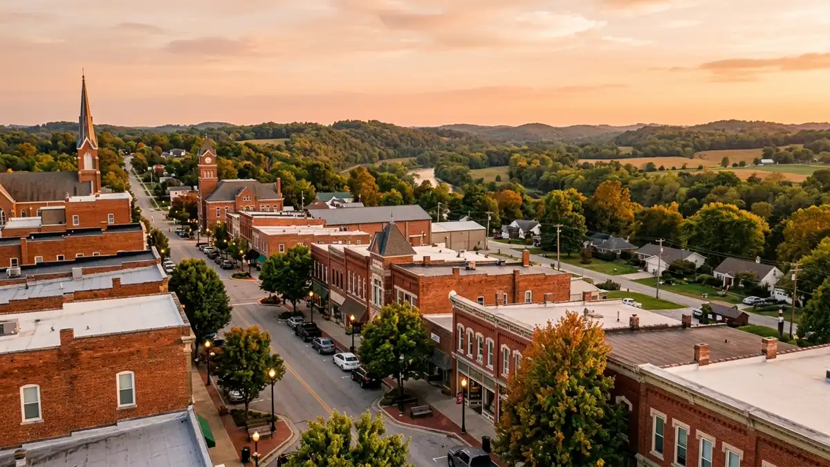 Public restroom locations mapped in Huntingburg, Indiana — 12 facilities across zip codes 47542