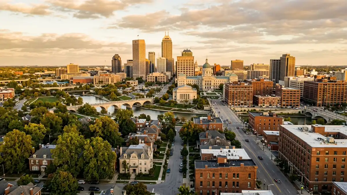 Public restroom locations mapped in Indianapolis, Indiana — 95 facilities across zip codes 46201, 46202, 46203