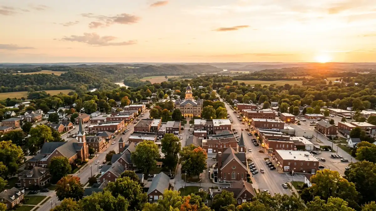 Public restroom locations mapped in Jasper, Indiana — 13 facilities across zip codes 47546