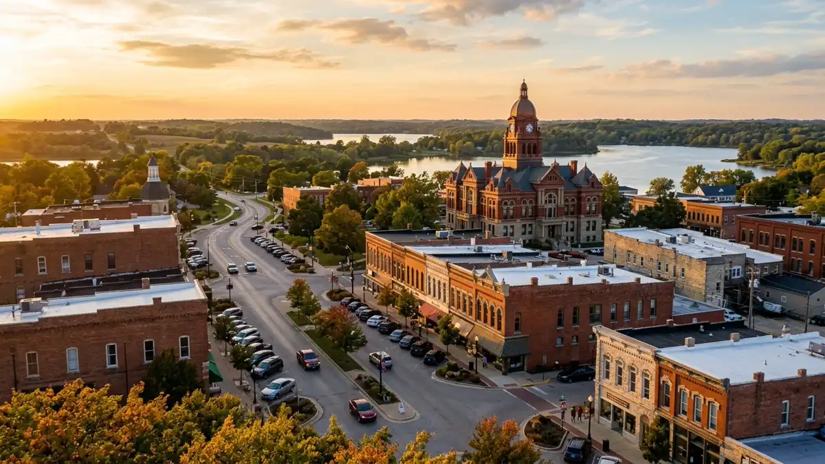 Public restroom locations mapped in La Porte, Indiana — 40 facilities across zip codes 46350