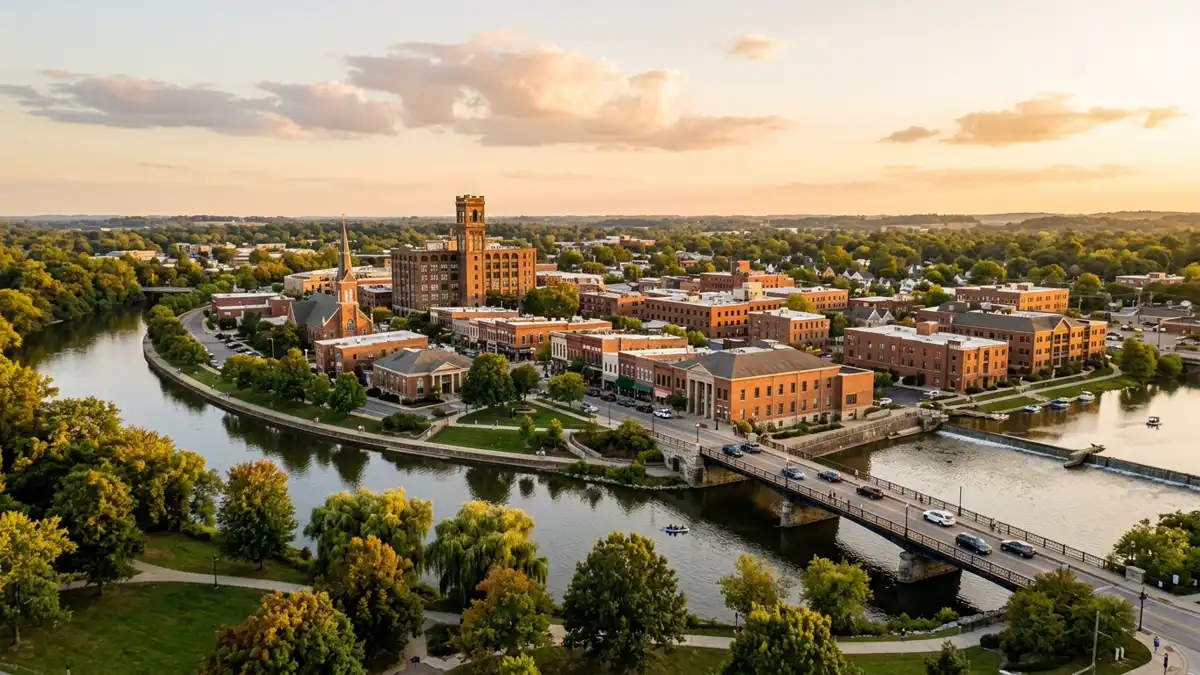 Public restroom locations mapped in Mishawaka, Indiana — 33 facilities across zip codes 46530, 46544, 46545