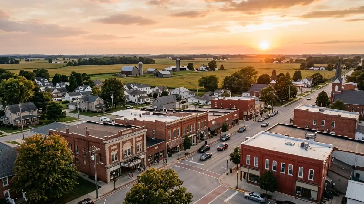 Public restroom locations mapped in Nappanee, Indiana — 14 facilities across zip codes 46550, 46573