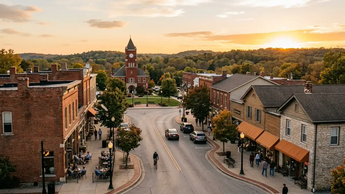 Public restroom locations mapped in North Gate, Indiana — 12 facilities across zip codes 47280