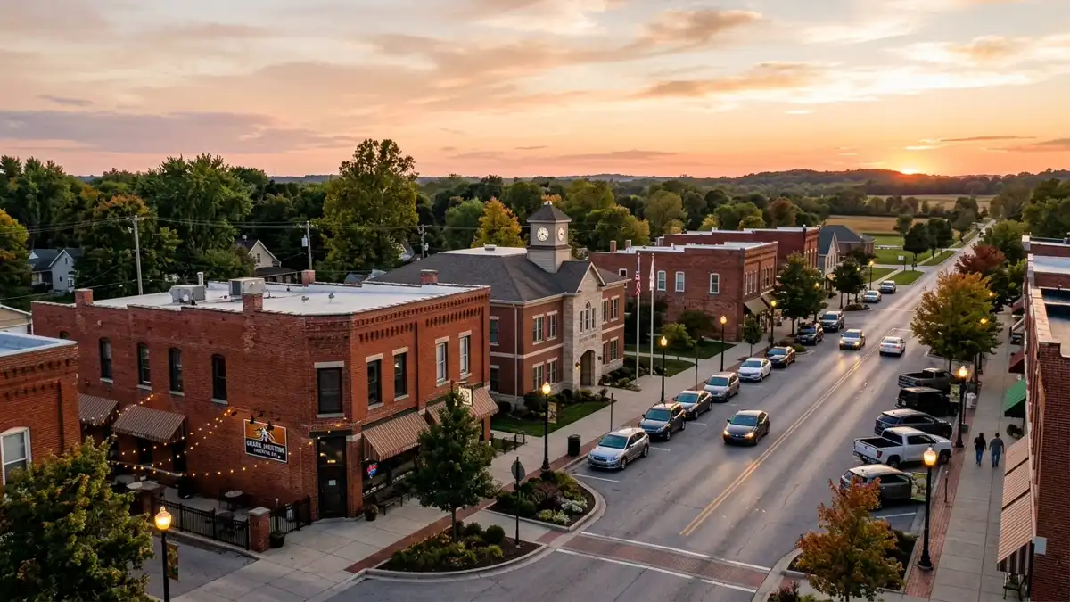 Public restroom locations mapped in Westfield, Indiana — 16 facilities across zip codes 46062, 46074