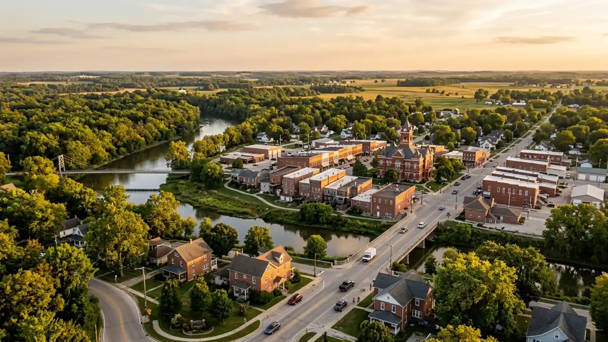 Public restroom locations mapped in Winamac, Indiana — 13 facilities across zip codes 46996
