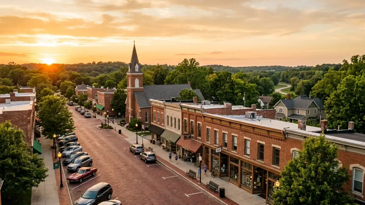 Public restroom locations mapped in Zionsville, Indiana — 8 facilities across zip codes 46077