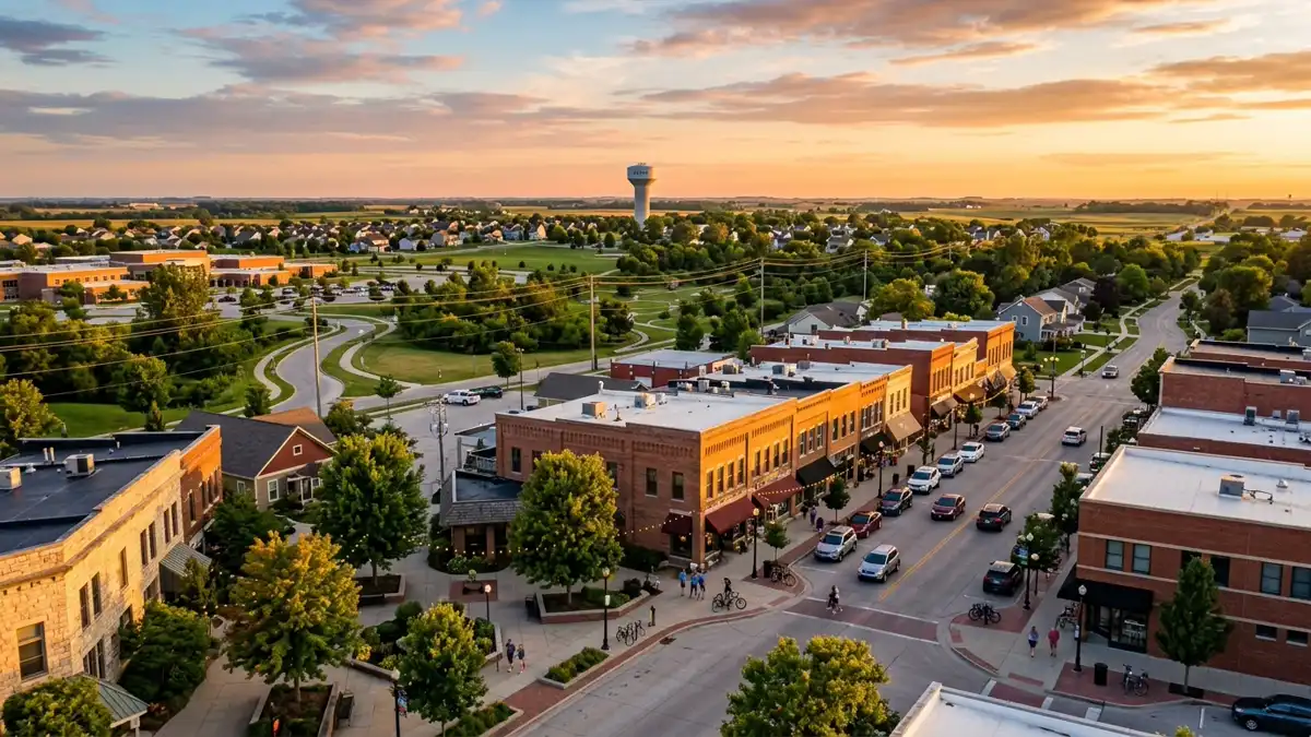 Public restroom locations mapped in Ankeny, Iowa — 42 facilities across zip codes 50021, 50023