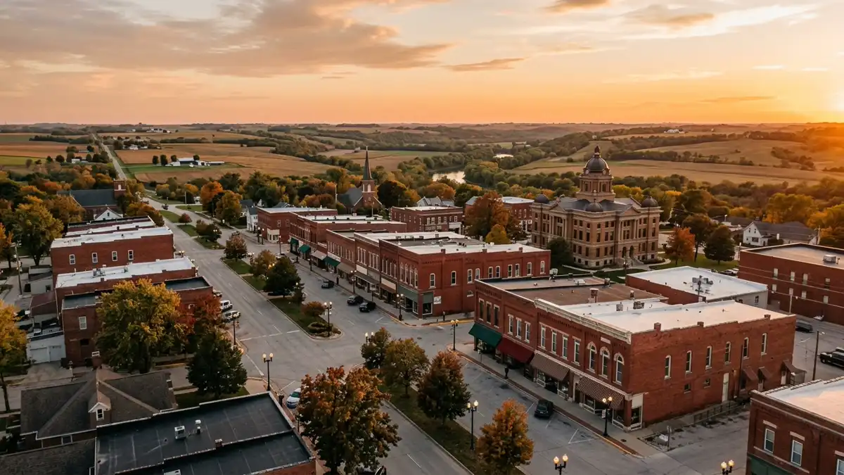 Public restroom locations mapped in Boone County, Iowa — 88 facilities across zip codes 50036, 50156, 50276