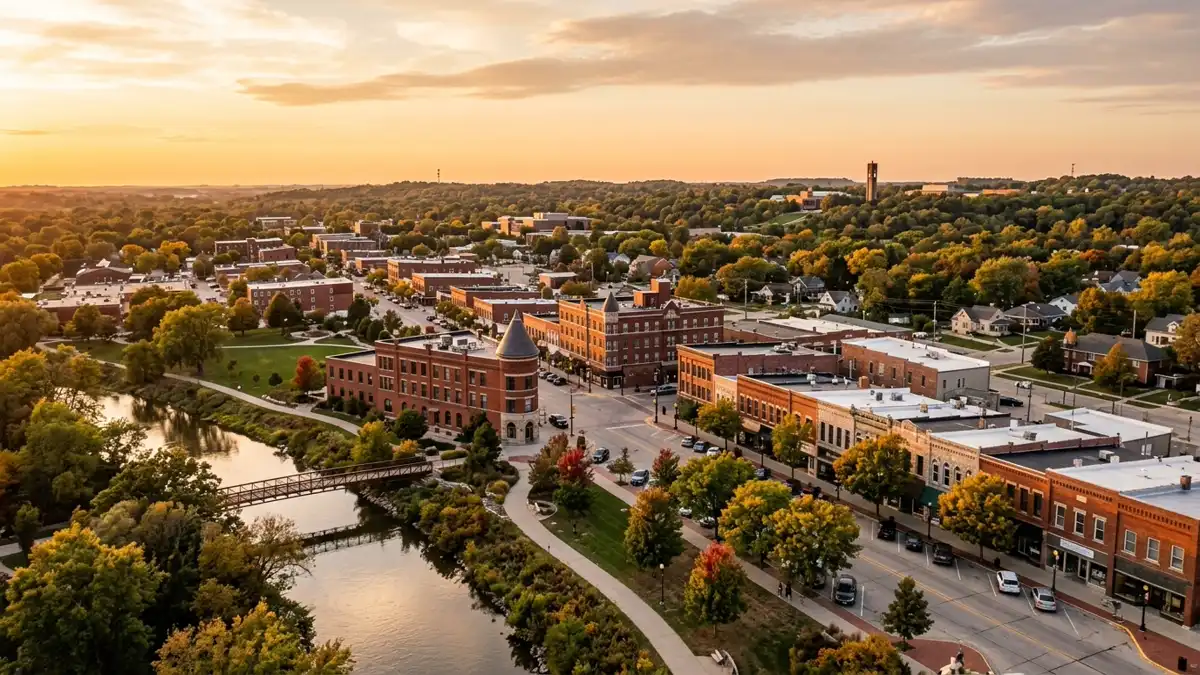 Public restroom locations mapped in Cedar Falls, Iowa — 17 facilities across zip codes 50613, 52613