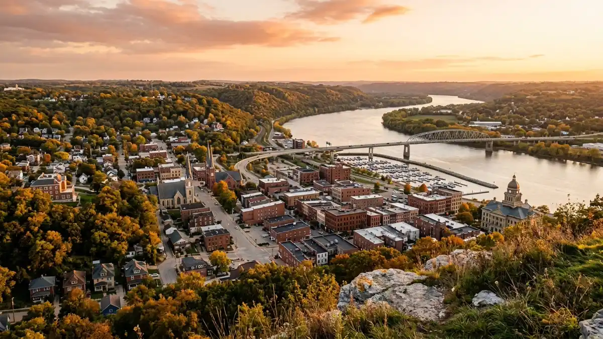Public restroom locations mapped in Dubuque County, Iowa — 10 facilities across zip codes 52003, 52040, 52073
