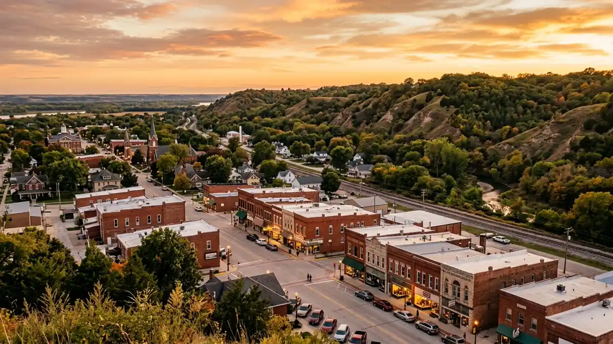 Public restroom locations mapped in Missouri Valley, Iowa — 8 facilities across zip codes 51555